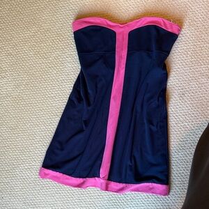 Strapless Lilly Pulitzer Navy and Pink Dress
